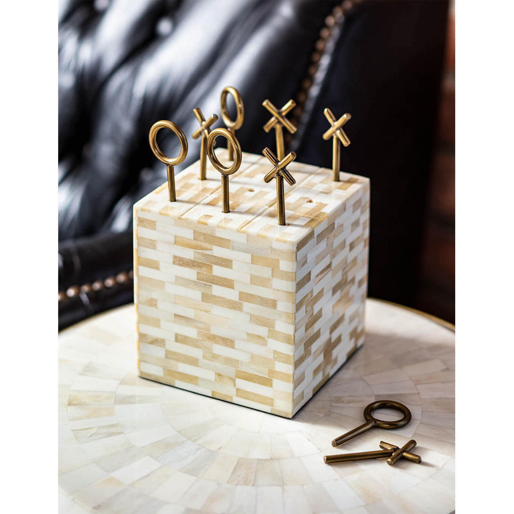 Tic Tac Toe Block | Multi-Tone Bone