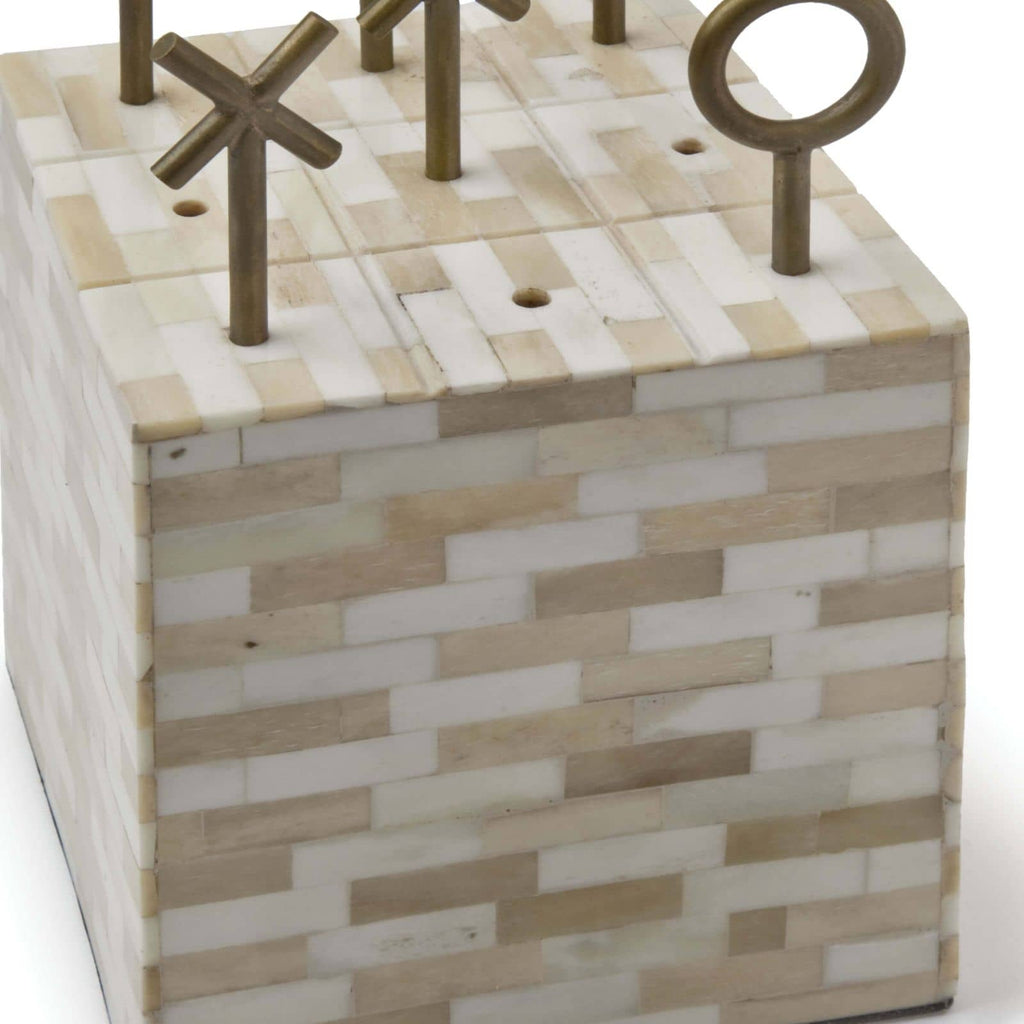 Tic Tac Toe Block | Multi-Tone Bone