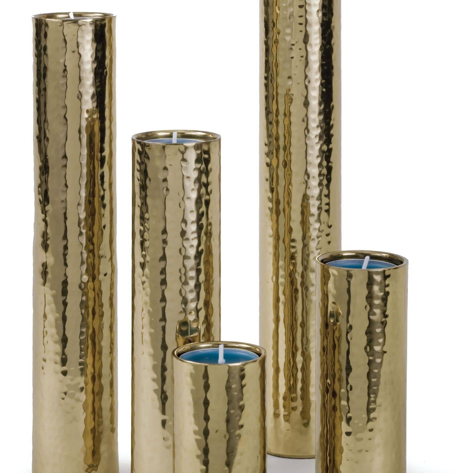 Hammered Bud Vase Set | Polished Brass