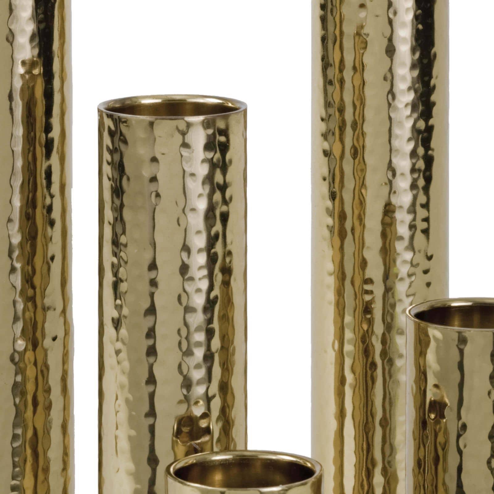 Hammered Bud Vase Set | Polished Brass