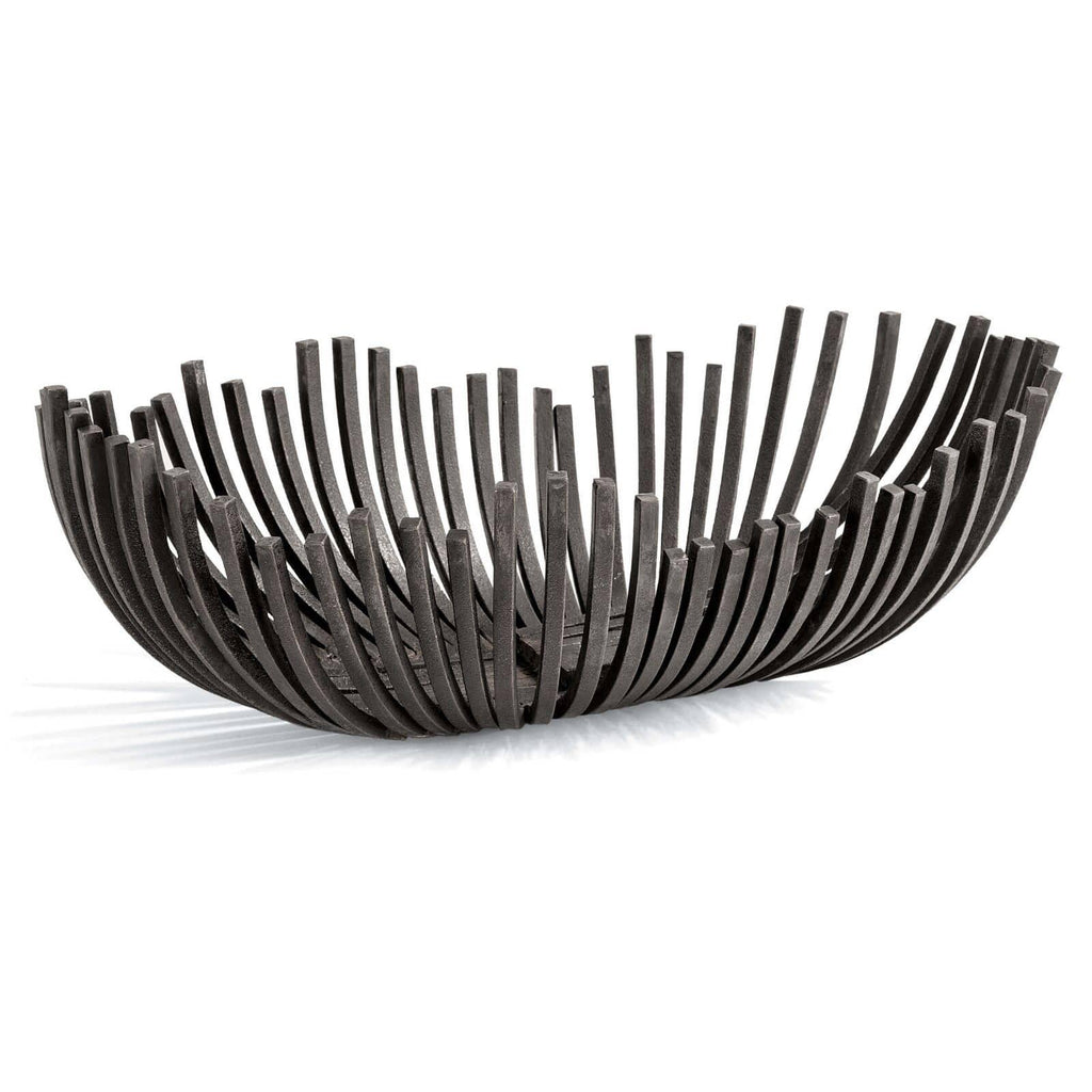 Webbed Bowl Oblong | Blackened Iron