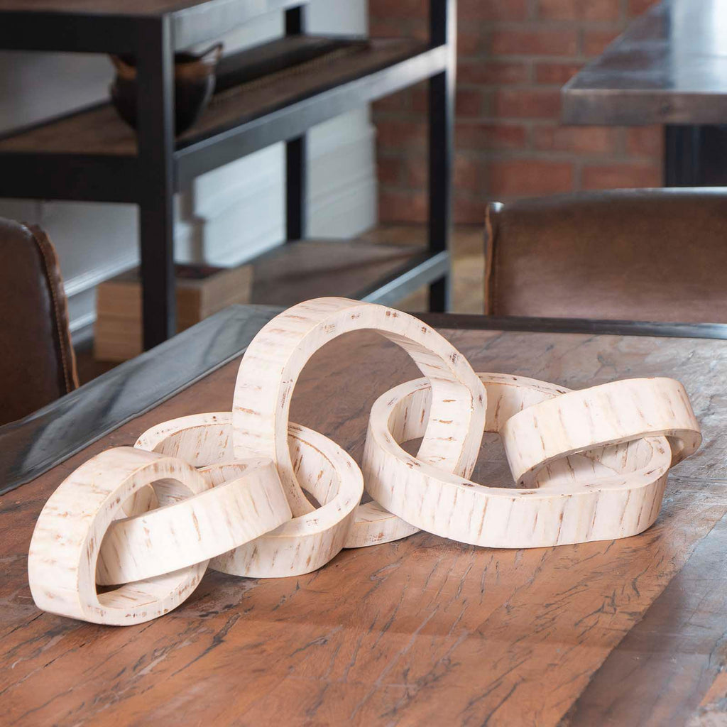 Wooden Links Centerpiece | White