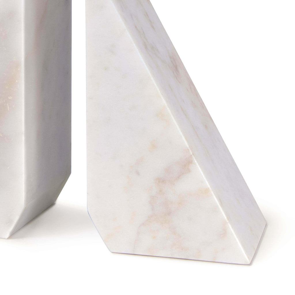 Othello Marble Bookends | White