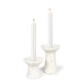 Klein Marble Candle Holder Set | White