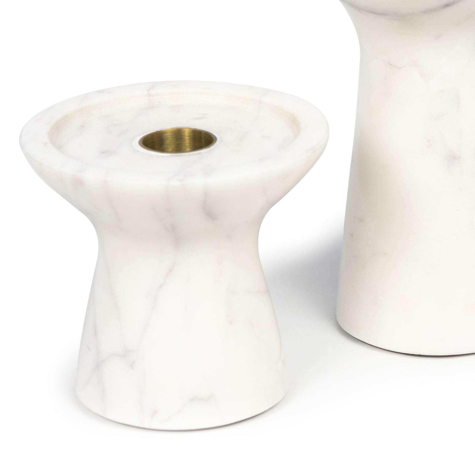 Klein Marble Candle Holder Set | White