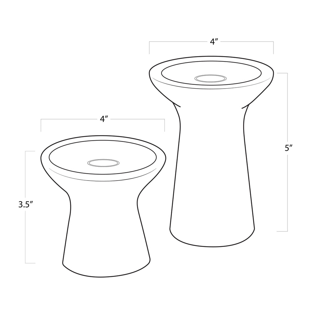 Klein Marble Candle Holder Set | White