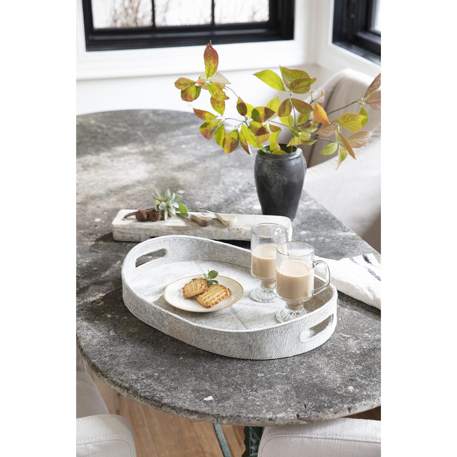 Andres Hair on Hide Tray Set | Grey