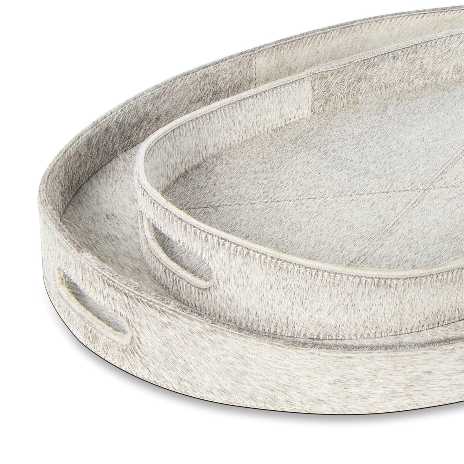 Andres Hair on Hide Tray Set | Grey