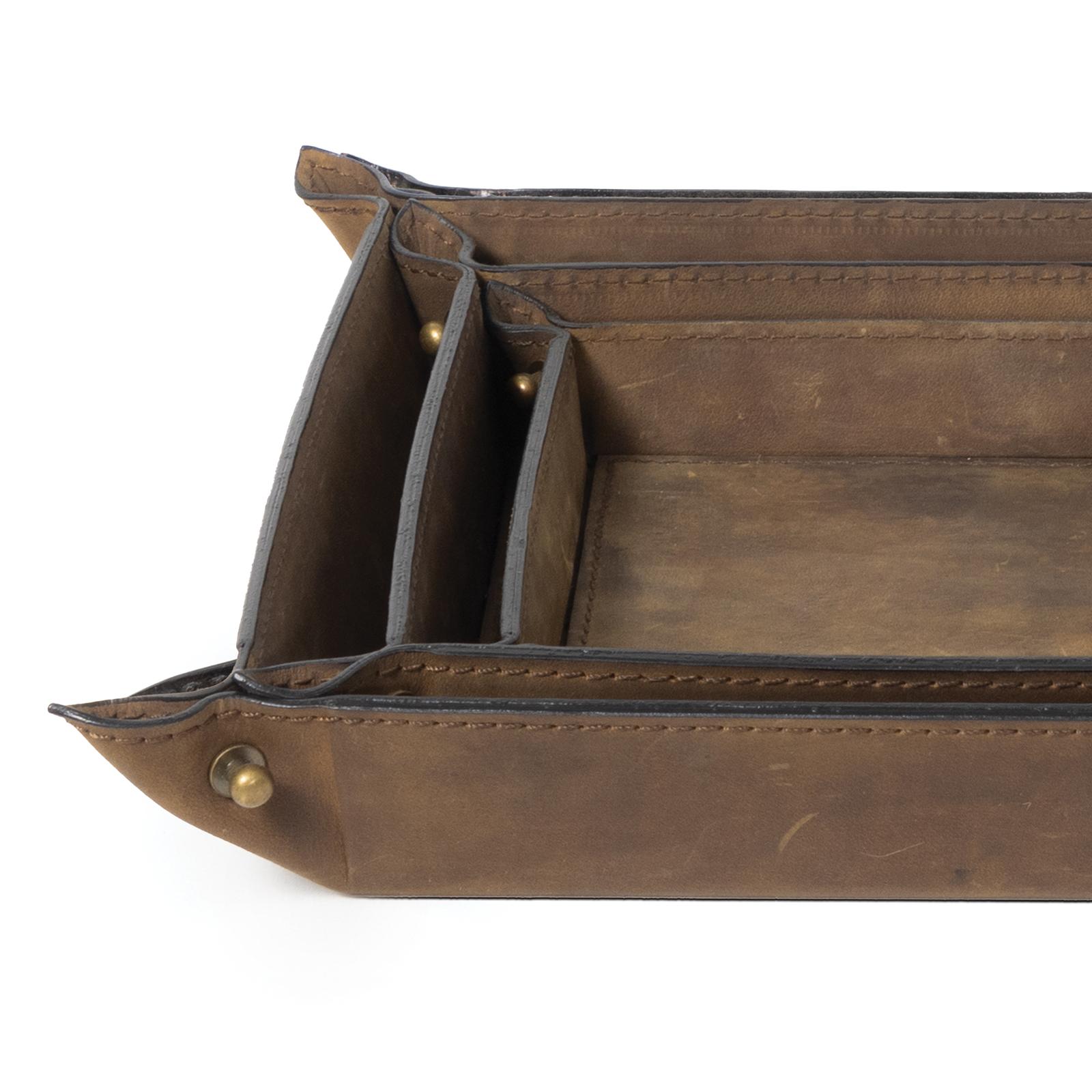Derby Leather Tray Set | Brown