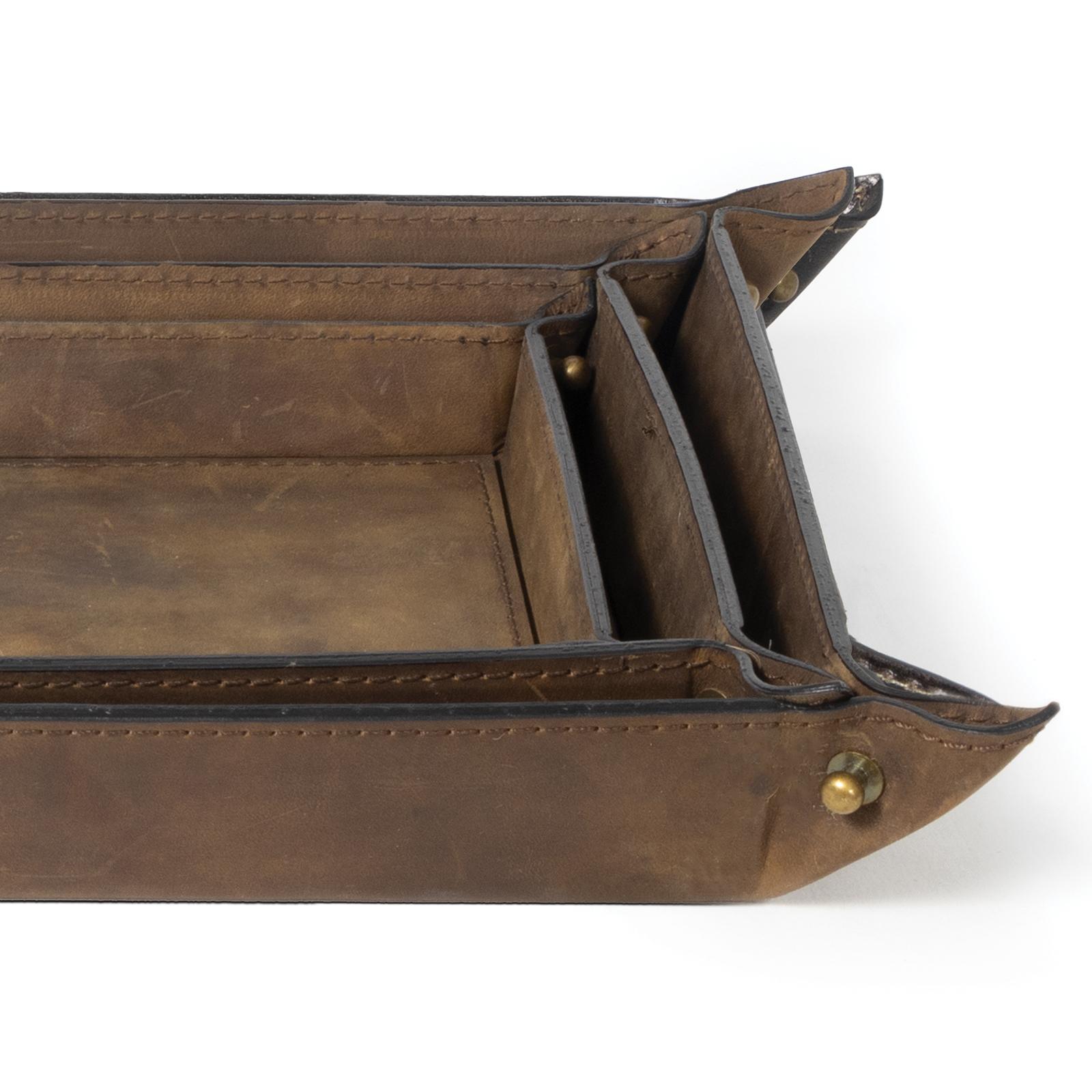 Derby Leather Tray Set | Brown