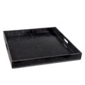 Derby Square Leather Tray | Black