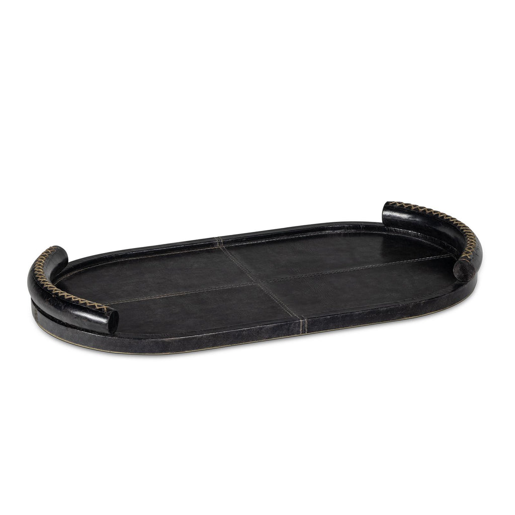 Forte Leather Tray Oval | Black