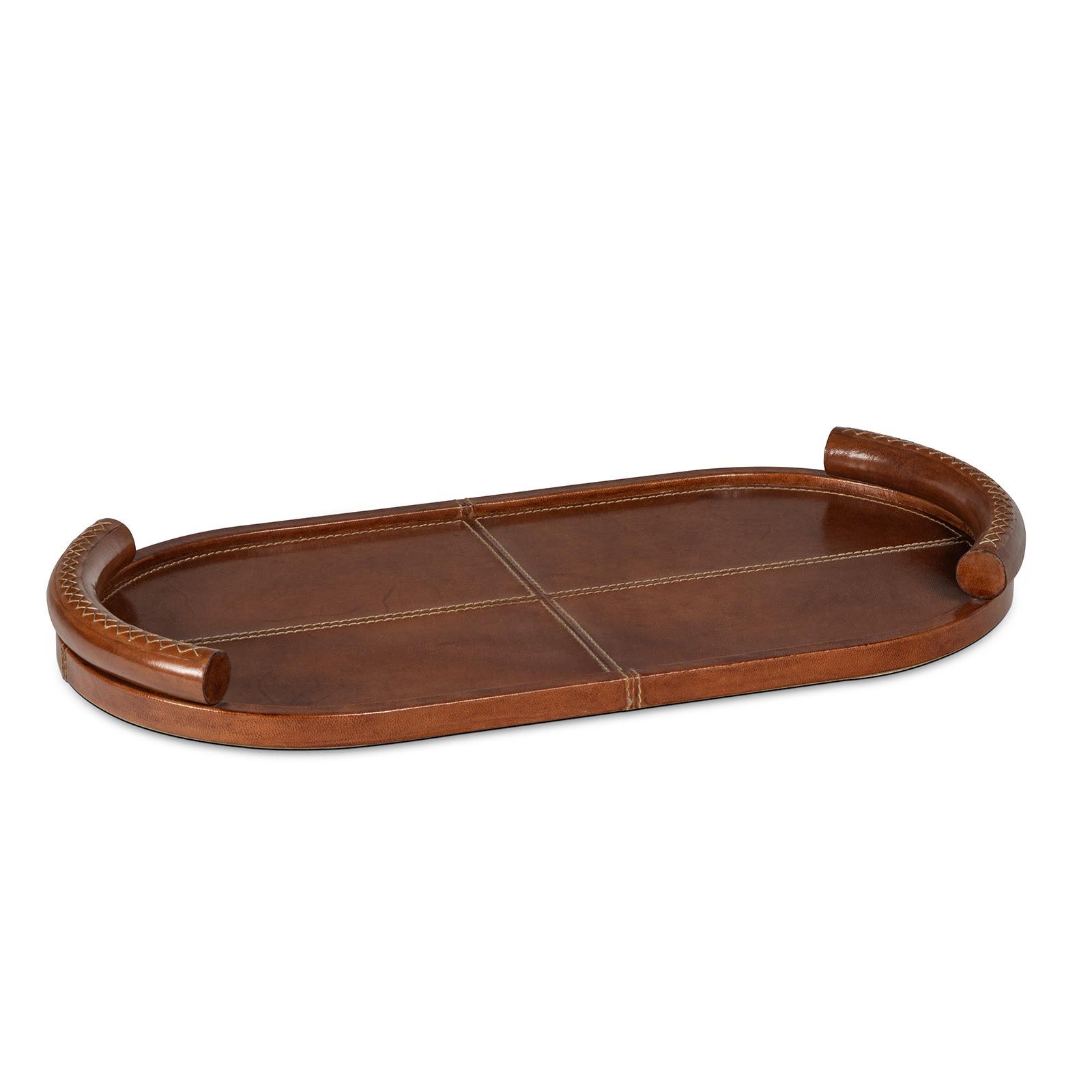 Forte Leather Tray Oval | Cognac