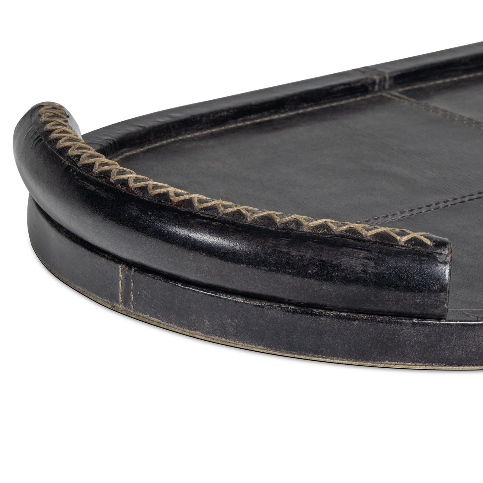 Forte Leather Tray Oval | Black