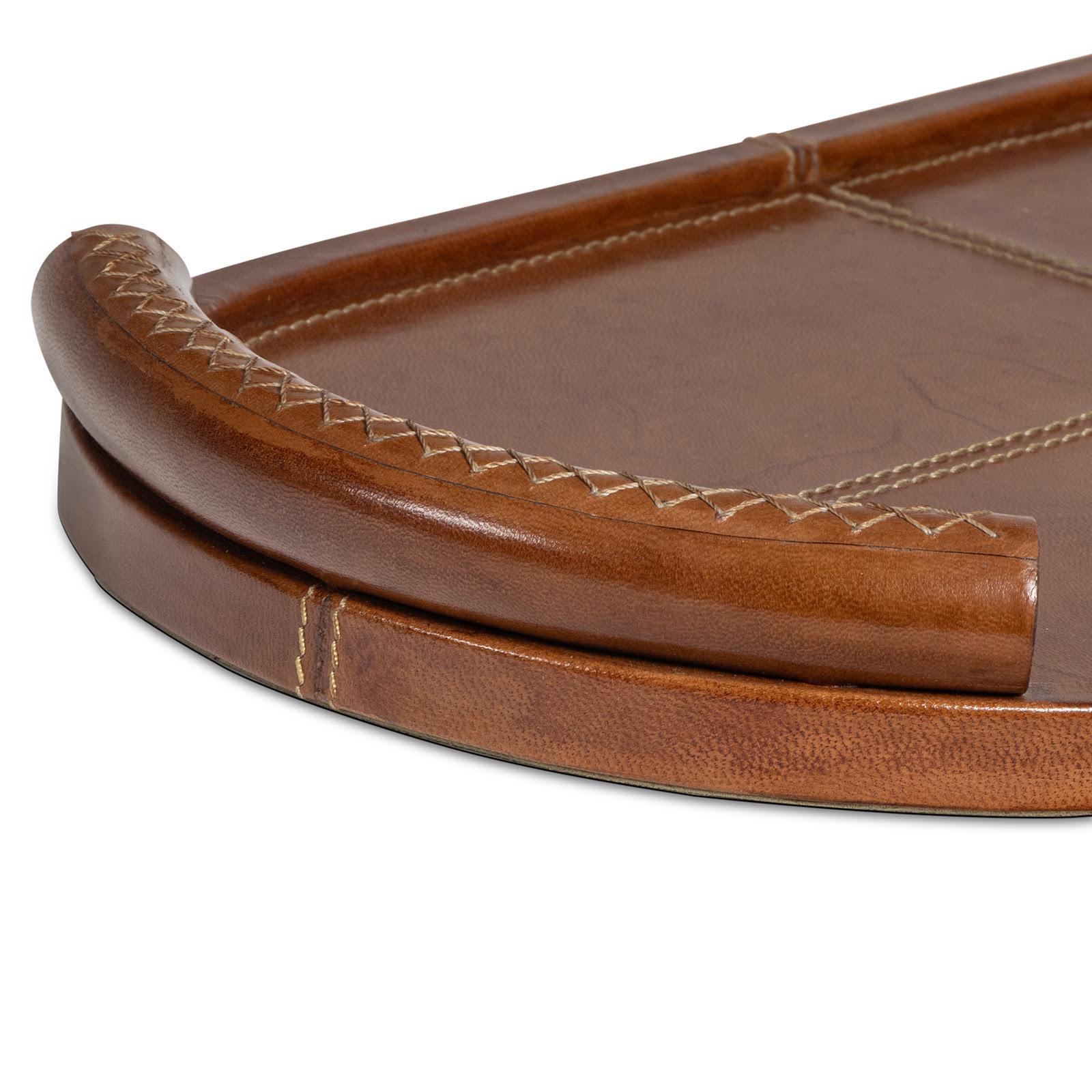 Forte Leather Tray Oval | Cognac