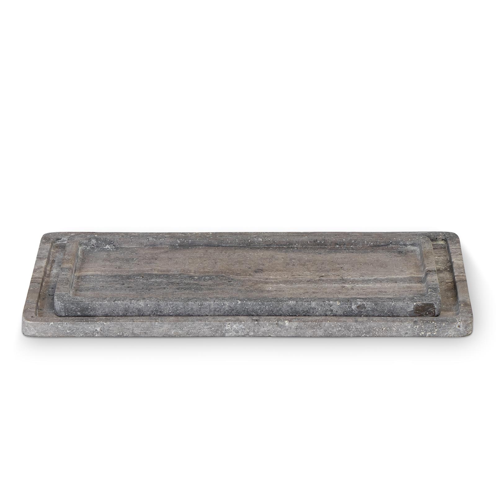 Sutton Travertine Tray Set | Grey