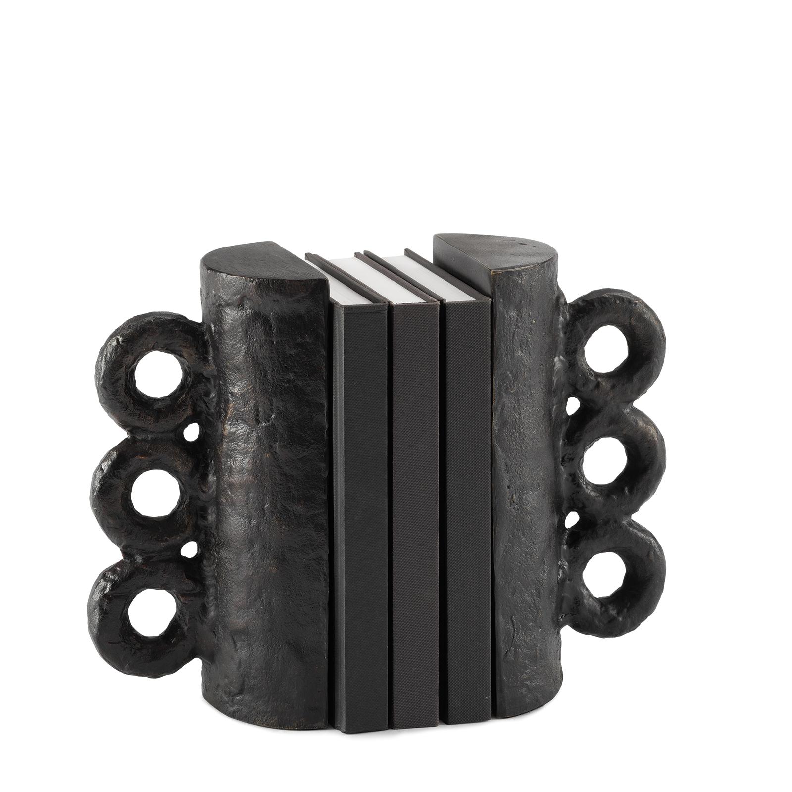 Chandra Bookend Set | Blackened Zinc