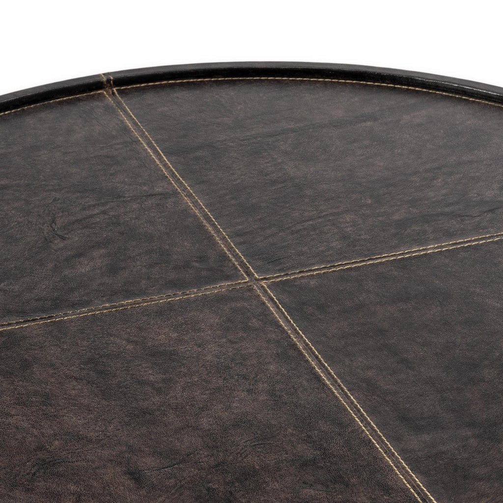 Forte Leather Tray Round Large | Black