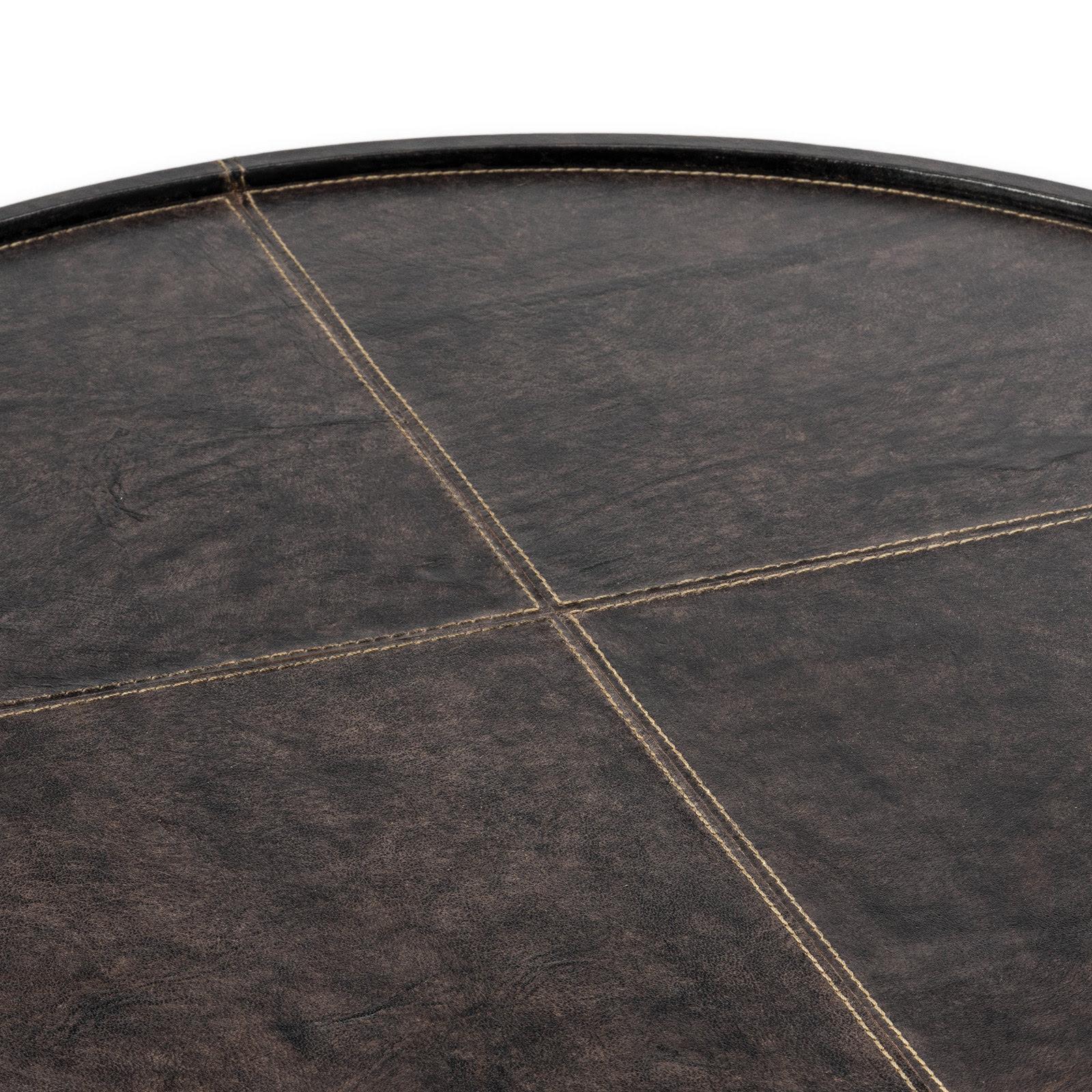 Forte Leather Tray Round Large | Black