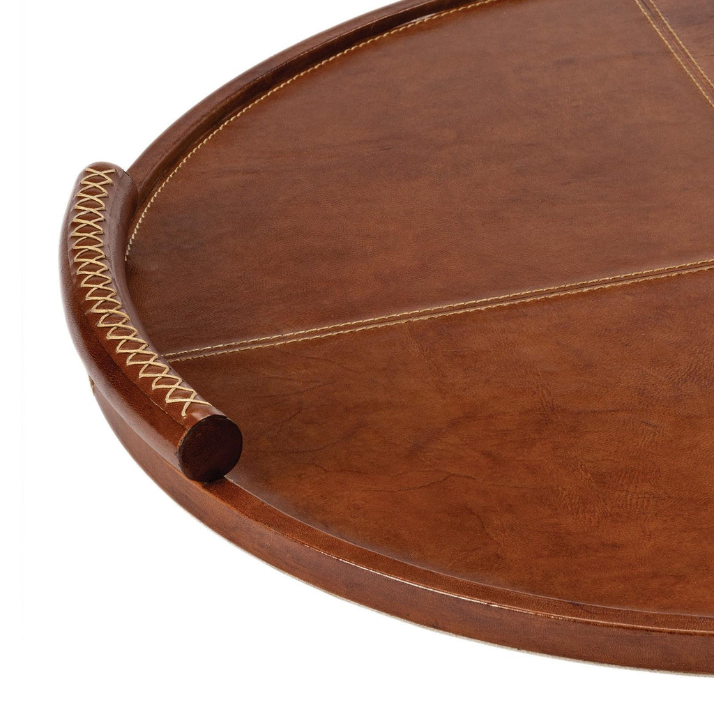 Forte Leather Tray Round Large | Tan