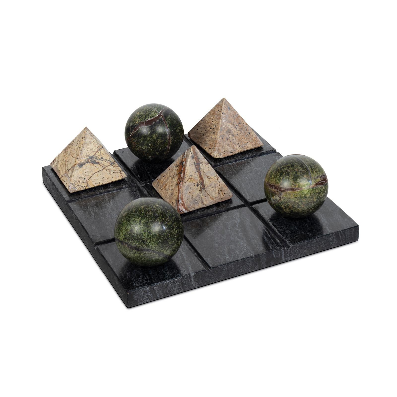 Tic Tac Toe Marble Board | Black