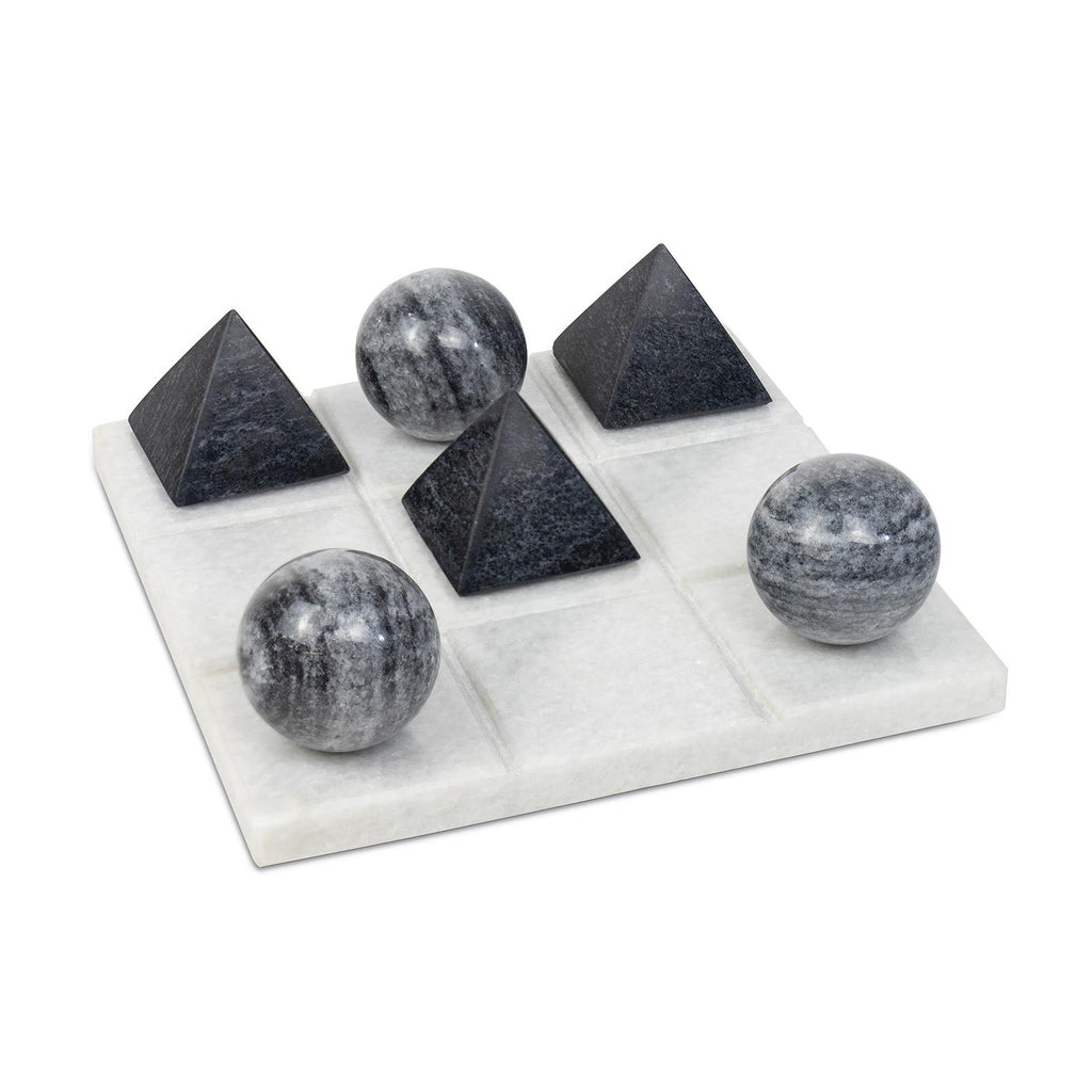 Tic Tac Toe Marble Board | White