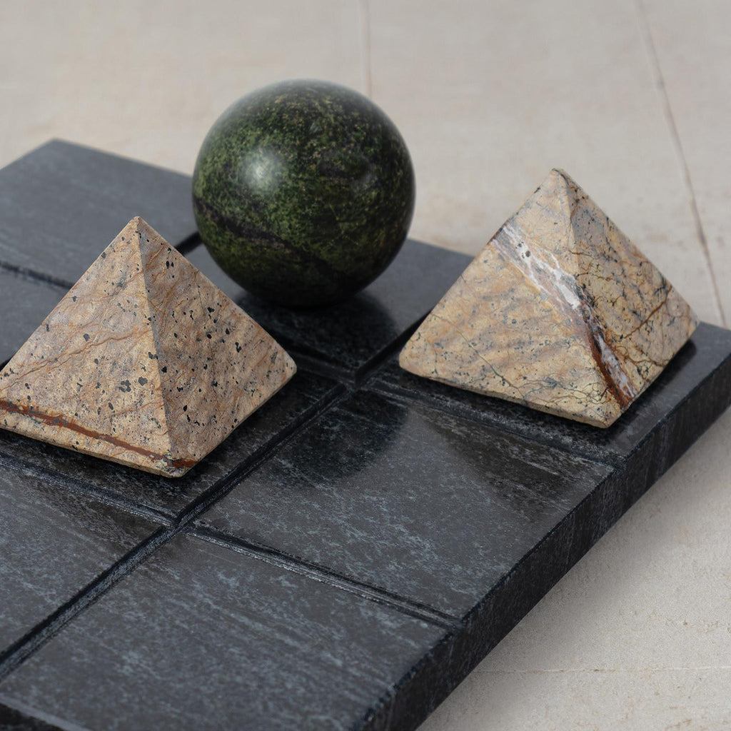 Tic Tac Toe Marble Board | Black
