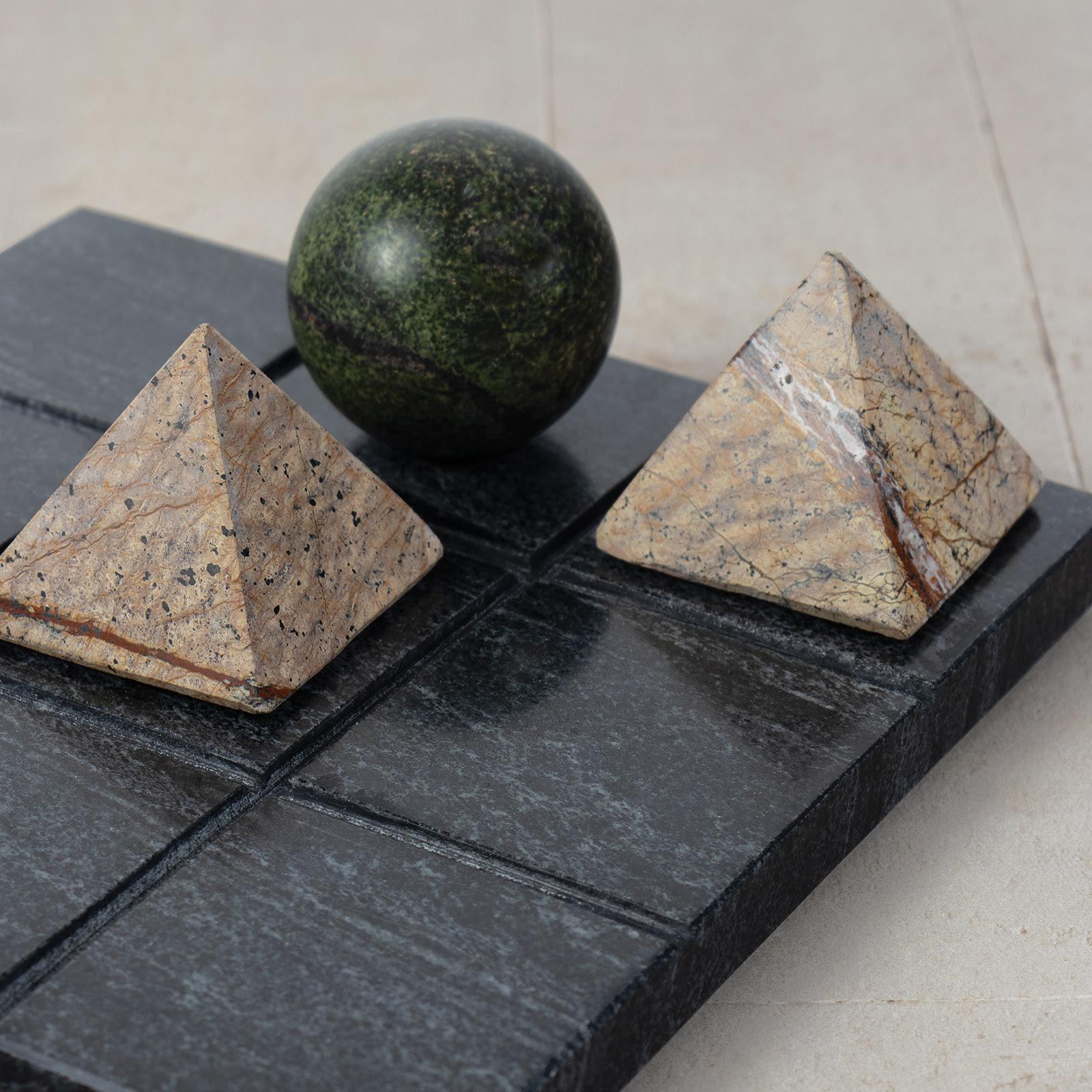 Tic Tac Toe Marble Board | Black