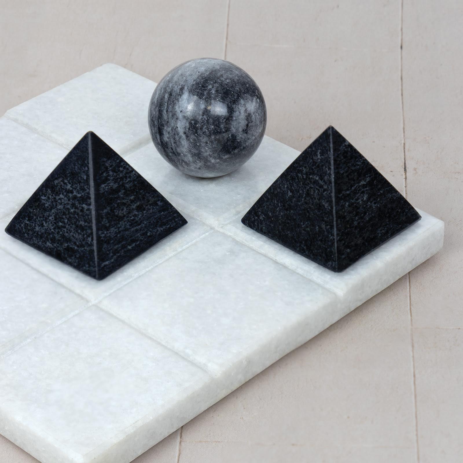 Tic Tac Toe Marble Board | White
