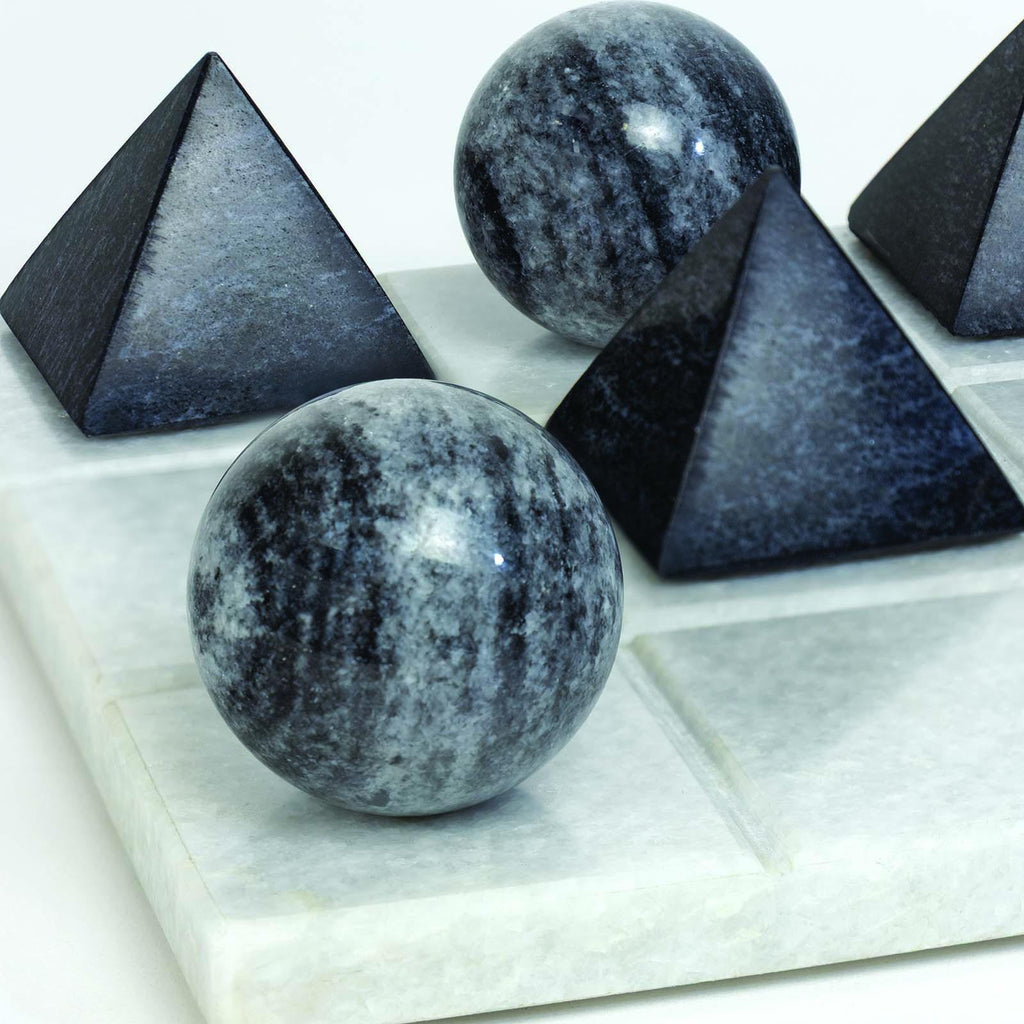 Tic Tac Toe Marble Board | White