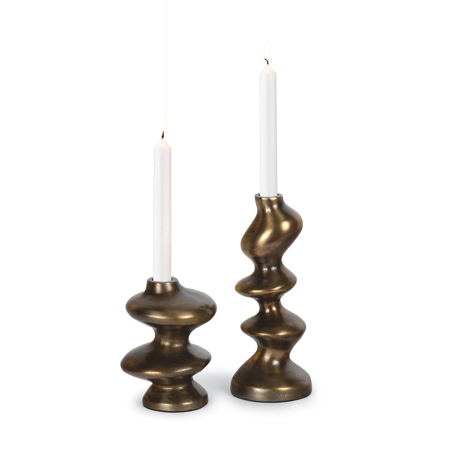 Blobby Candle Holder Set | Brass