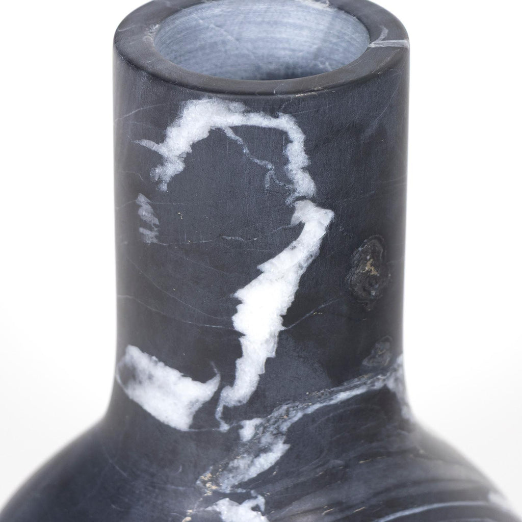 Jasper Marble Vase Large | Black