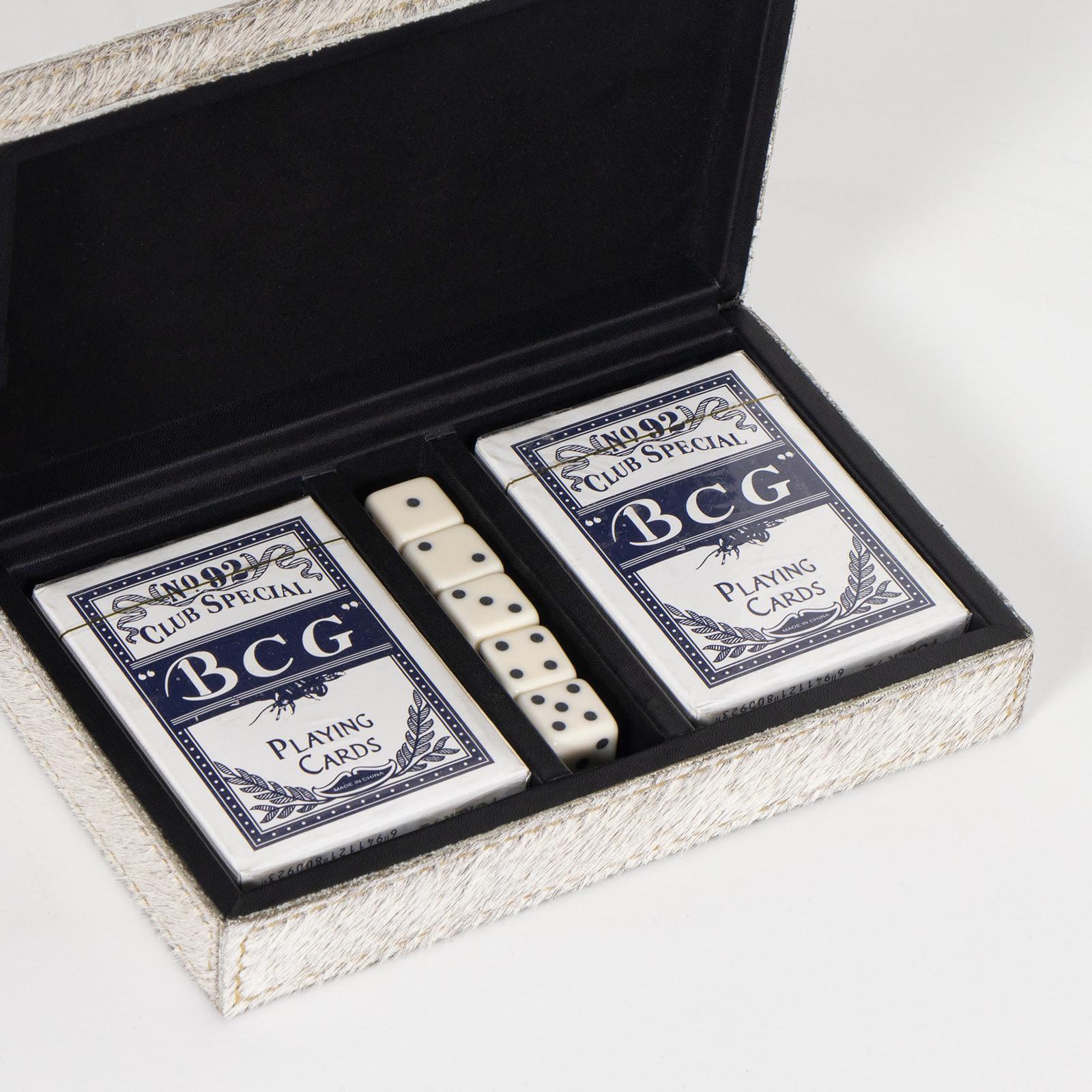 Andres Hair on Hide Playing Card Set | Grey