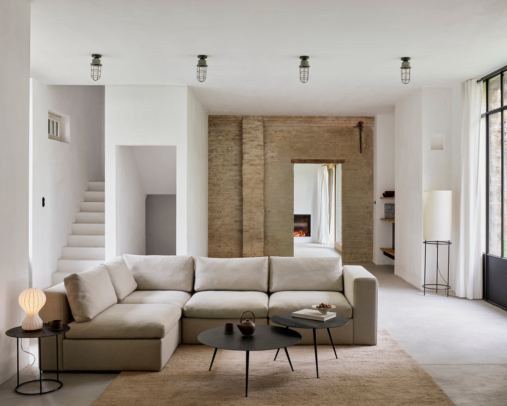 Mellow Modular Sofa | Off White Eco Fabric | 90° Square Corner