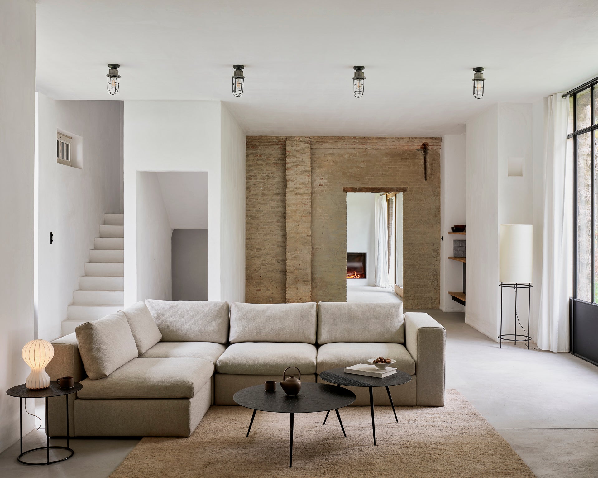 Mellow Modular Sofa | Off White Eco Fabric | 90° Square Corner