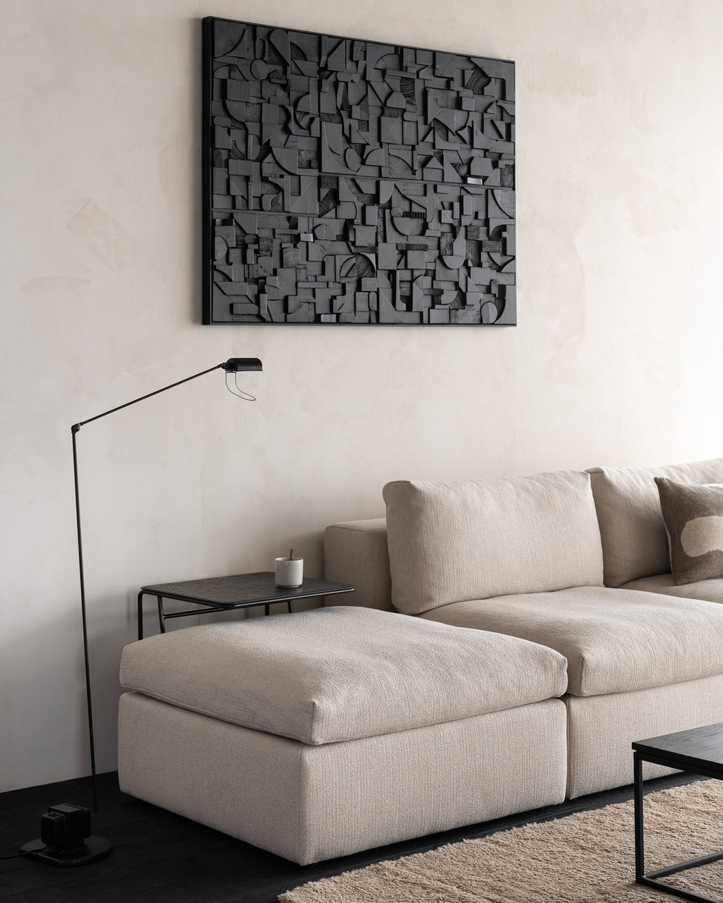 Bricks Wall Art | Varnished Wood | Black | Wooden Frame | Rectangular