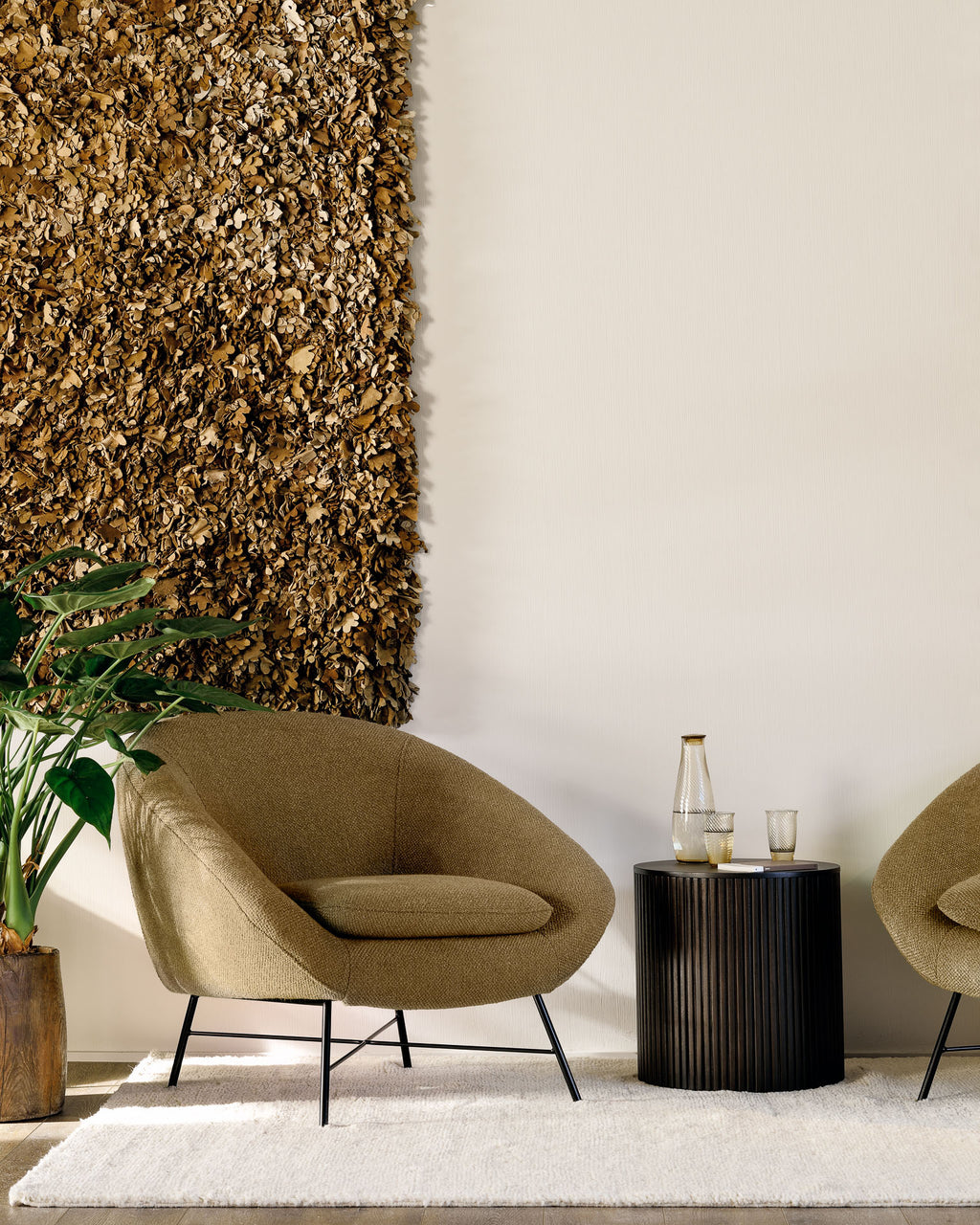 Roller Max Side Table | Varnished Mahogany | Dark Brown | Round | Removable Cover