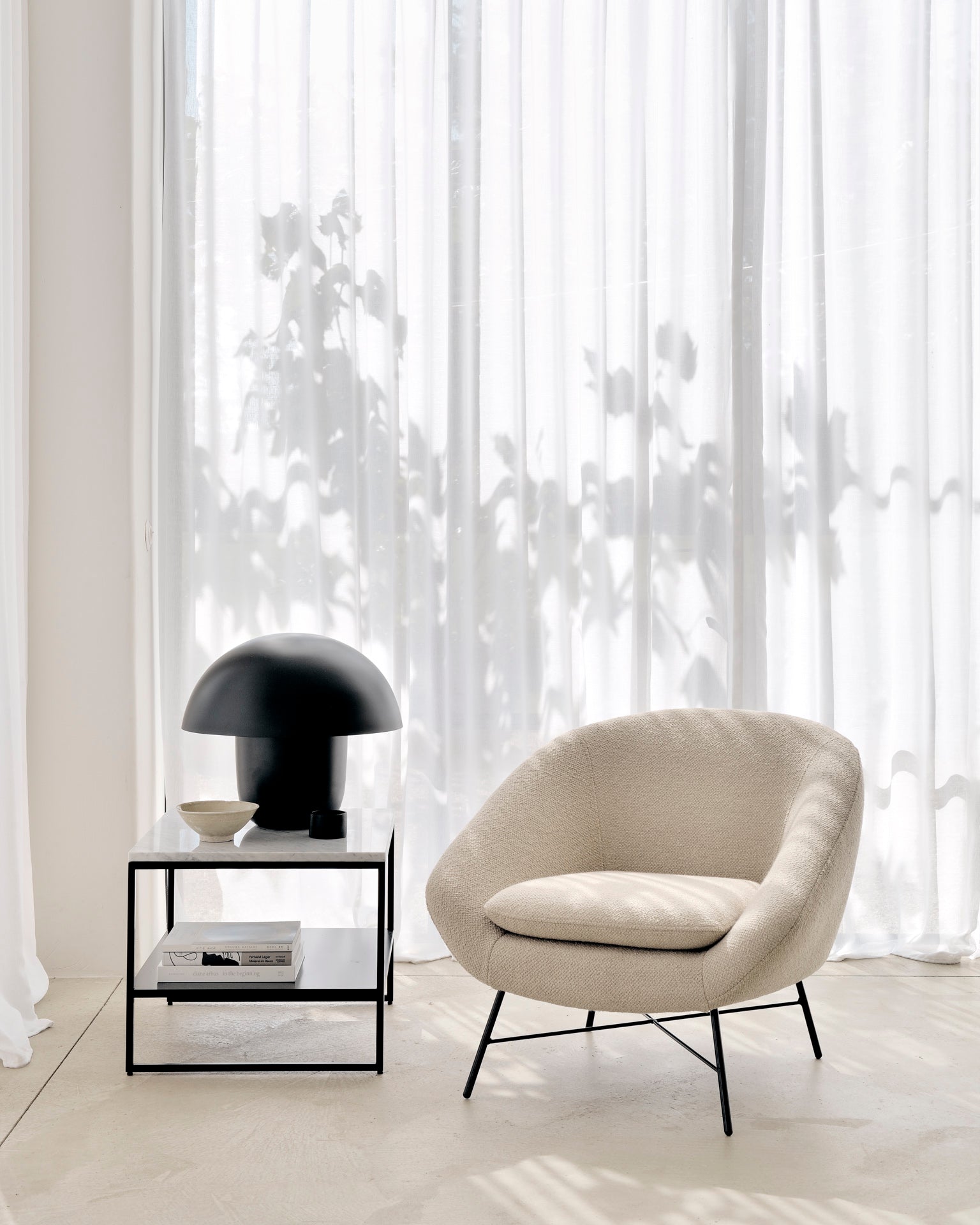 Barrow Lounge Chair | Off White Fabric