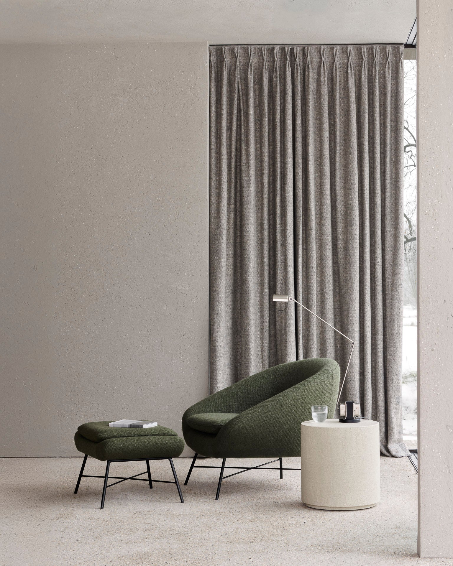 Elements Side Table | Varnished Microcement | Off White | Round