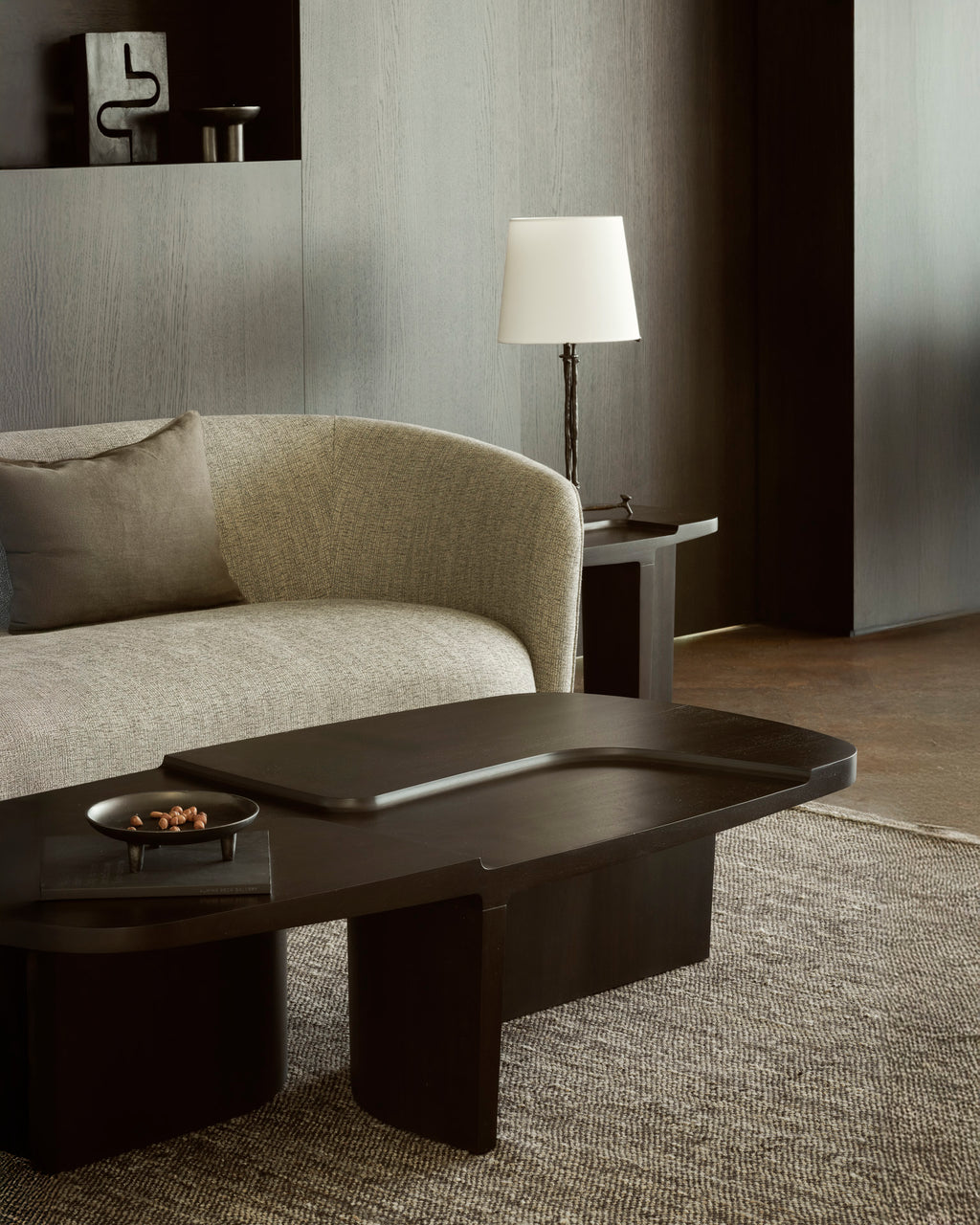Brutalist Coffee Table | Varnished Mahogany | Rose Brown | Rectangular