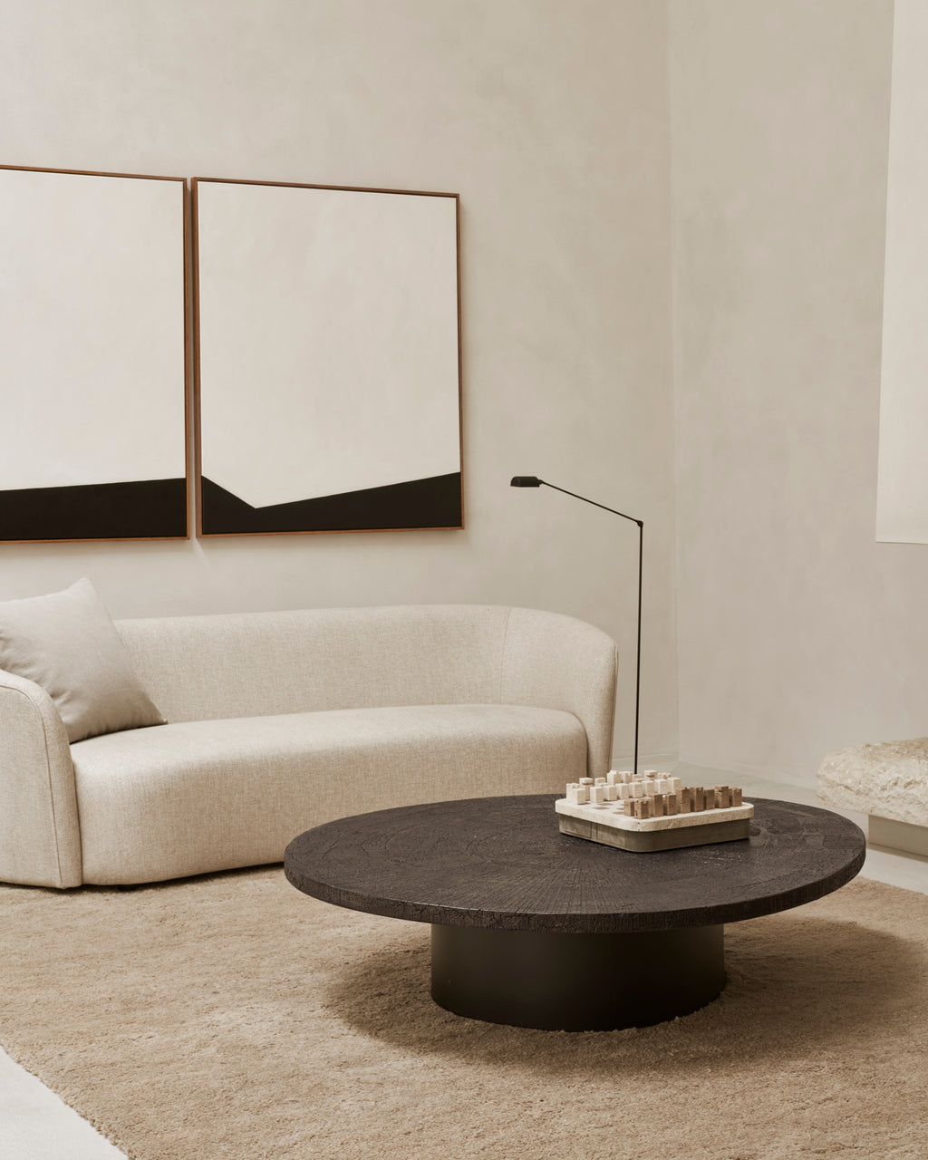 Slice Coffee Table | Varnished Minerals | Ray Whisky | Oval | 41" X 37"