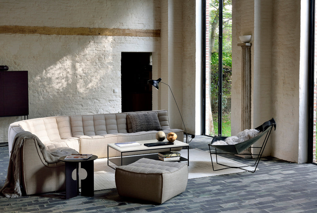 N701 Footstool | Beige Fabric