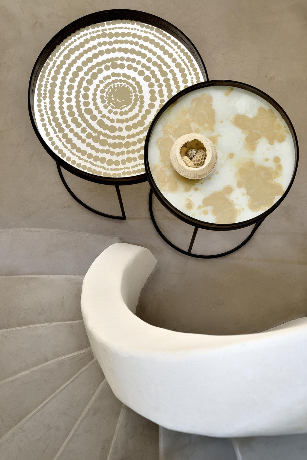 Organic Tray | Glass | Mist Gold | Round | S