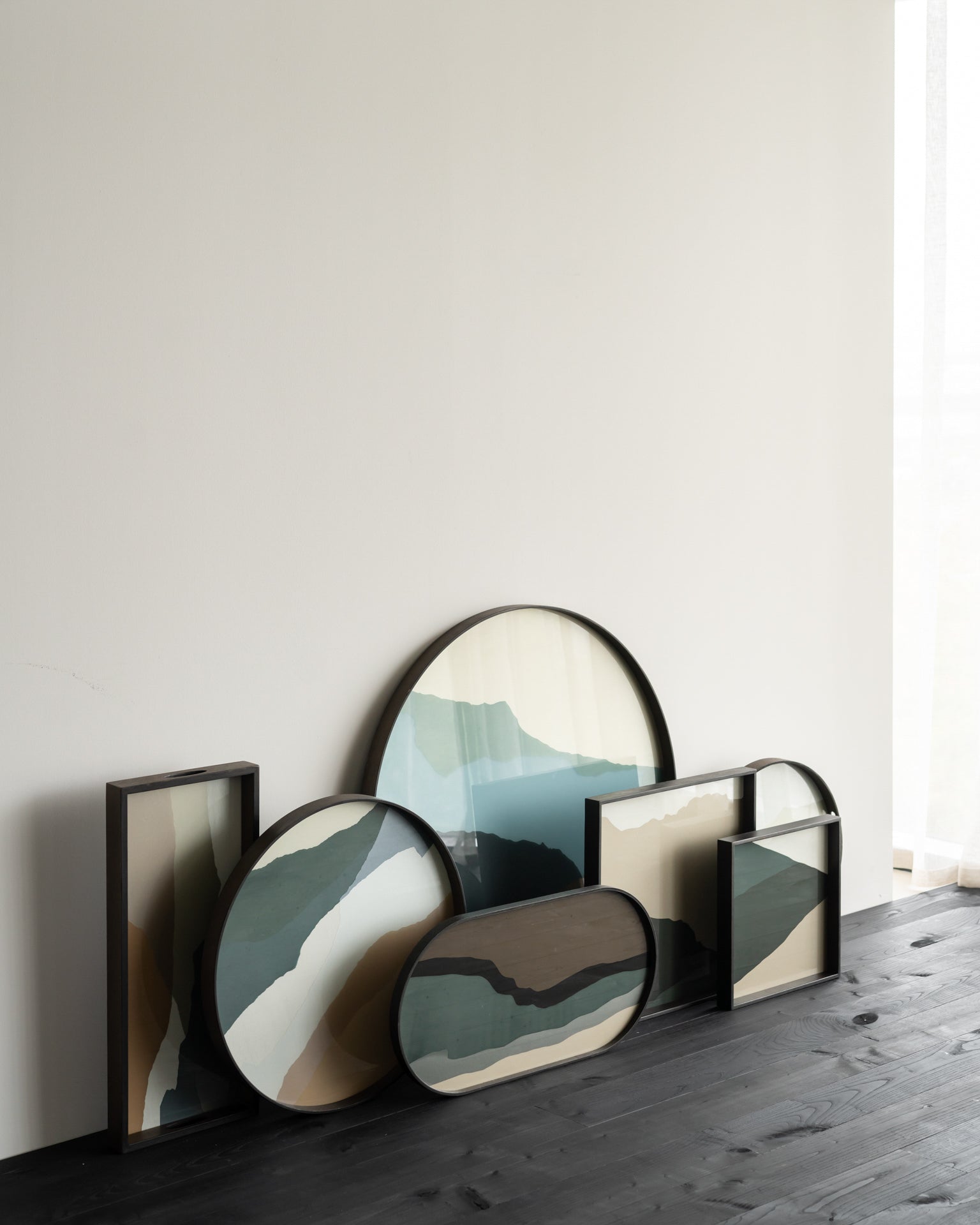 Wabi Sabi Tray | Glass | Slate | Round | L