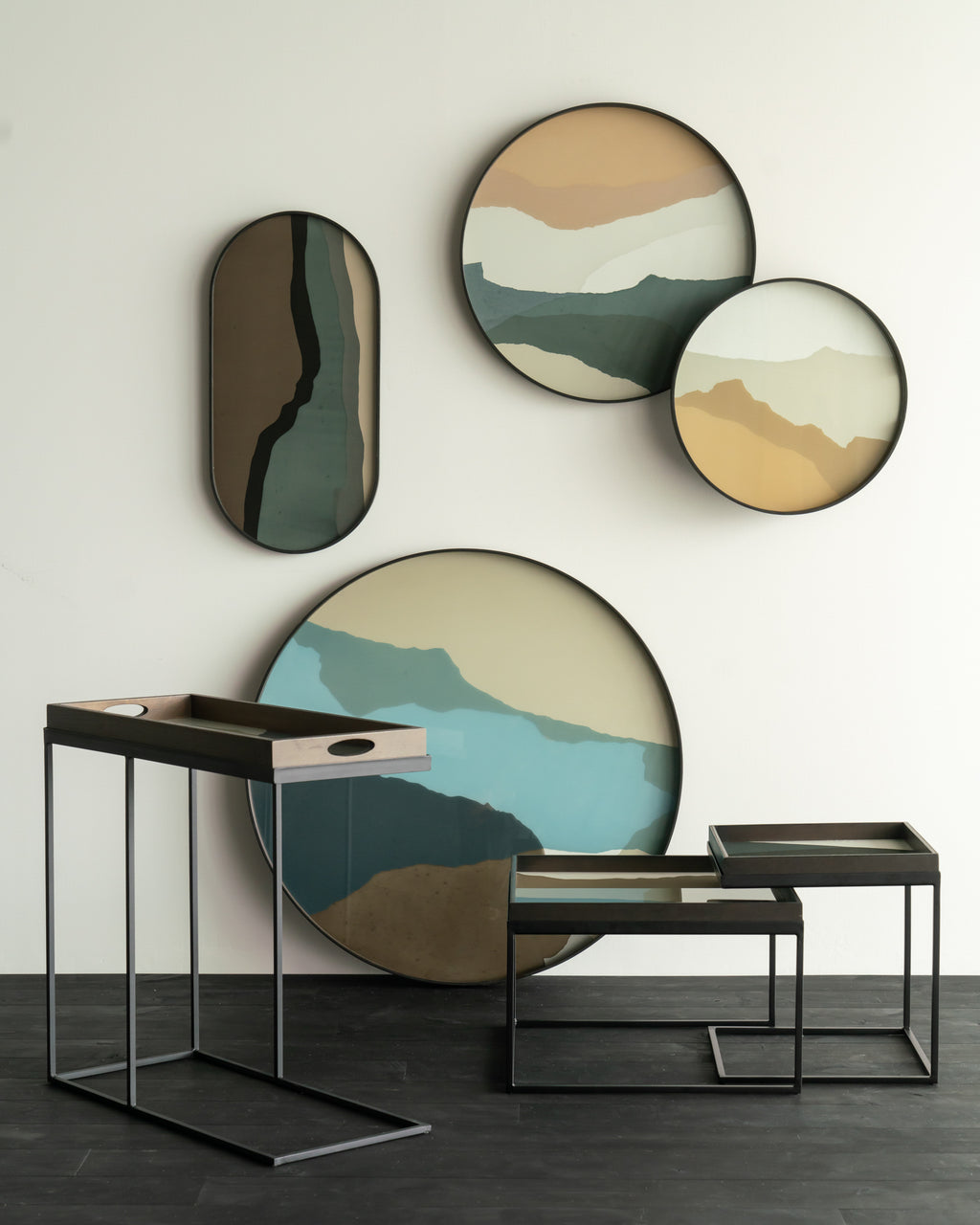 Wabi Sabi Tray | Glass | Graphite | Oblong | M