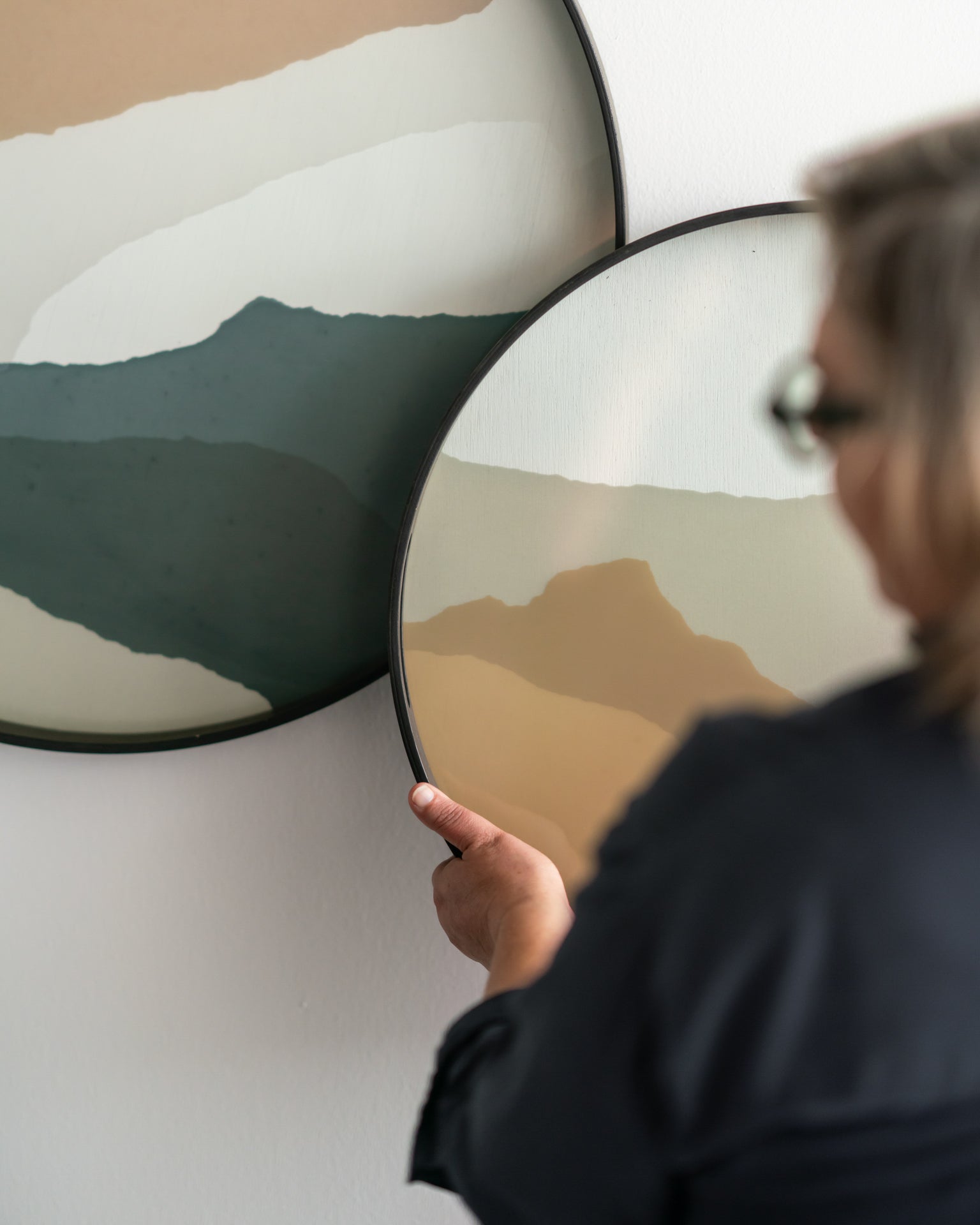 Wabi Sabi Tray | Glass | Graphite | Round | Xl
