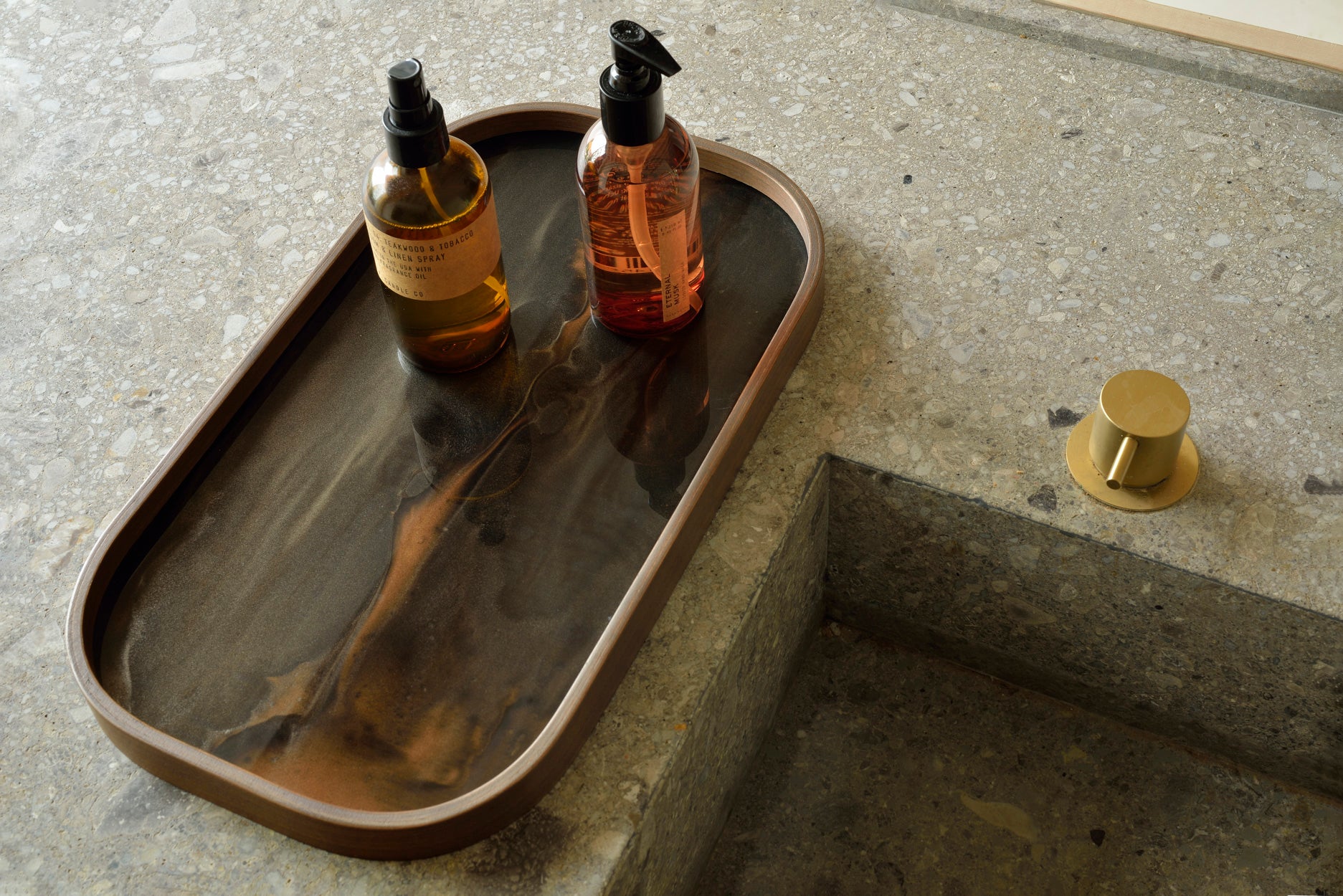 Organic Valet Tray | Glass | Bronze | Rectangular | L
