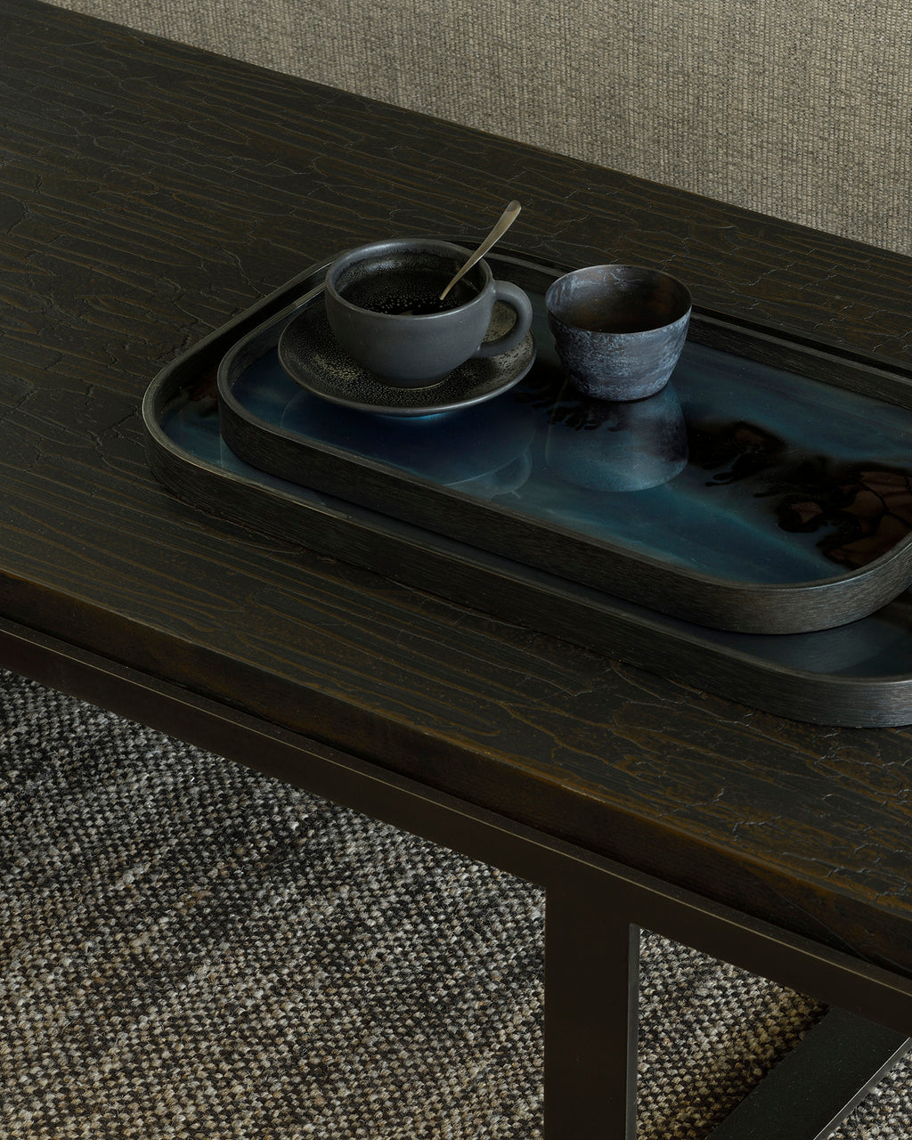Organic Valet Tray | Glass | Gold | Rectangular | Xl