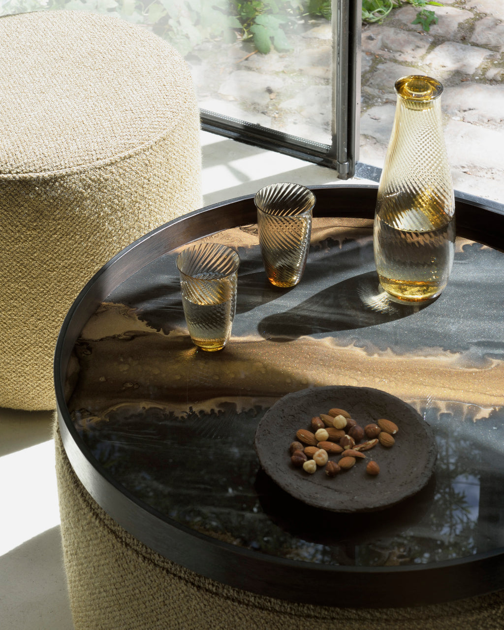 Organic Tray | Glass | Bronze | Round | L