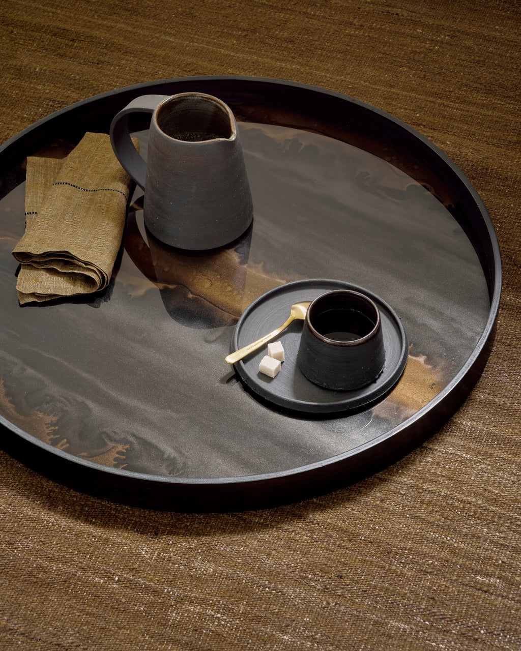 Organic Tray | Glass | Bronze | Round | L